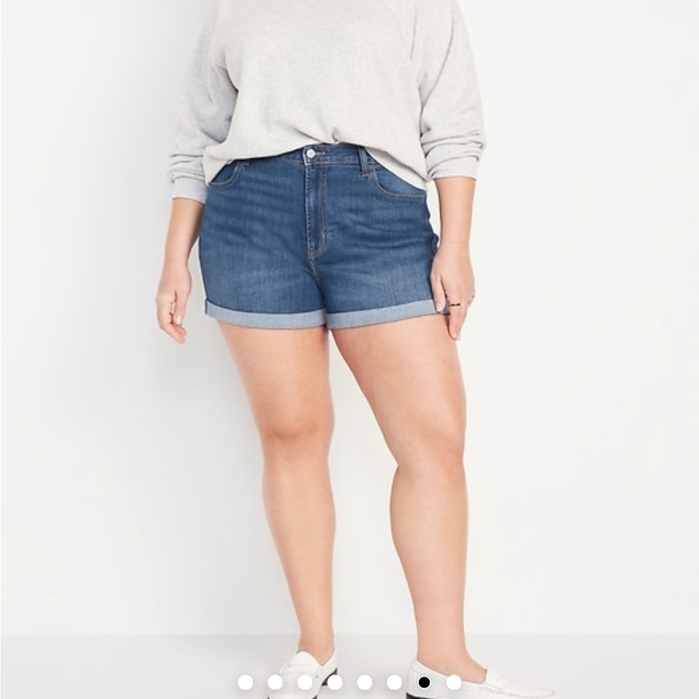 Old Navy Blue Jean Shorts Relaxed Fit Mid-Thigh